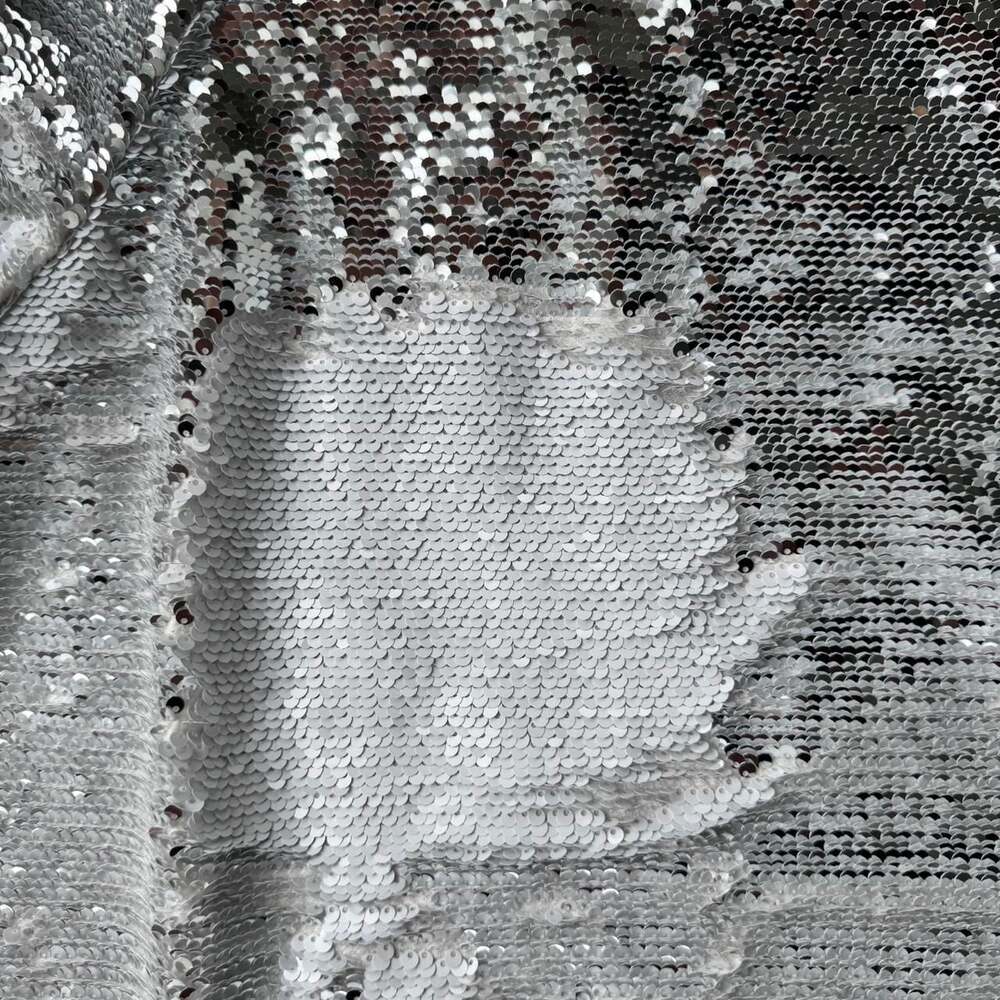 Zara TRF Collection Silver Sequin Cropped Blouse - Picture 4 of 7
